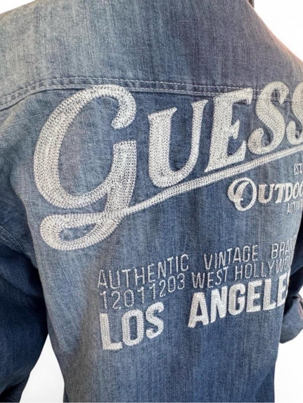 Guess Denim Embroidered Button up - Picture 5 of 6